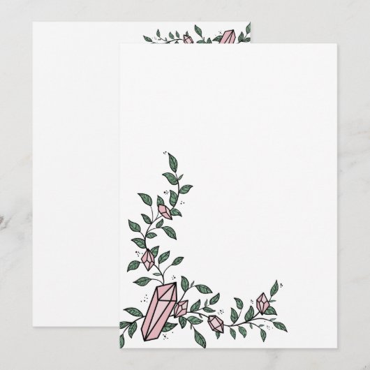 Schattige trendy meisjesachtige bloem wijnstok roz kaart (Voorkant / Achterkant)