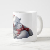 Schattige trendy modern grappig vrolijk kerstfeest grote koffiekop (Voorkant rechts)