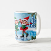 Schattige trendy modern grappig vrolijk kerstfeest koffiemok (Voorkant rechts)