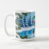 Schattige trendy modern grappig vrolijk kerstfeest koffiemok (Links)