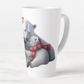 Schattige trendy modern grappig vrolijk kerstfeest latte mok (Rechterhoek)