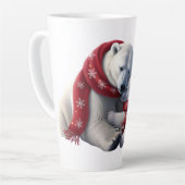 Schattige trendy modern grappig vrolijk kerstfeest latte mok (Linkerhoek)