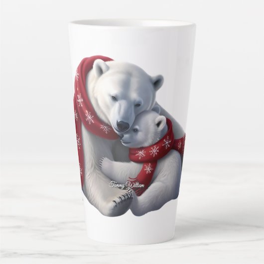 Schattige trendy modern grappig vrolijk kerstfeest latte mok (Voorkant)