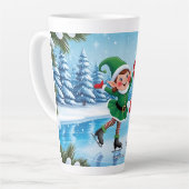 Schattige trendy modern grappig vrolijk kerstfeest latte mok (Linkerhoek)