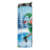 Schattige trendy modern grappig vrolijk kerstfeest thermosbeker (Gedraaid links)