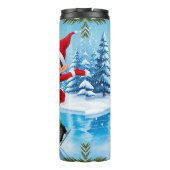 Schattige trendy modern grappig vrolijk kerstfeest thermosbeker (Achterkant)