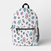 Schattige Trendy Pastel Edelstenen Pareltjes Krist Bedrukte Rugzak (Voorkant)