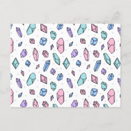 Schattige Trendy Pastel Edelstenen Pareltjes Krist Briefkaart