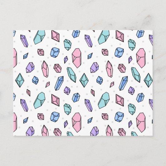 Schattige Trendy Pastel Edelstenen Pareltjes Krist Briefkaart (Voorkant)