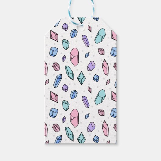 Schattige Trendy Pastel Edelstenen Pareltjes Krist Cadeaulabel (Voorkant)