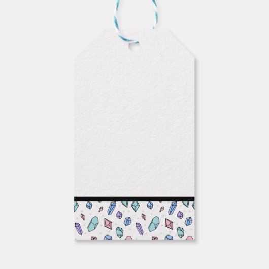 Schattige Trendy Pastel Edelstenen Pareltjes Krist Cadeaulabel (Achterkant)