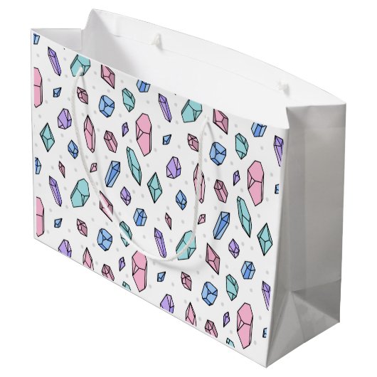 Schattige Trendy Pastel Edelstenen Pareltjes Krist Groot Cadeauzakje (Achterkant Gekanteld)