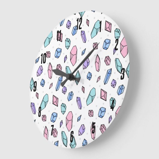 Schattige Trendy Pastel Edelstenen Pareltjes Krist Grote Klok (Hoek)