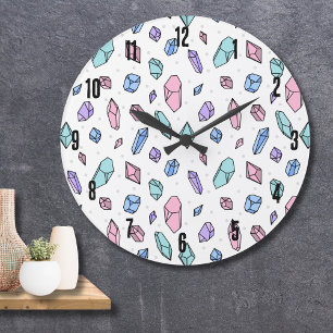 Schattige Trendy Pastel Edelstenen Pareltjes Krist Grote Klok