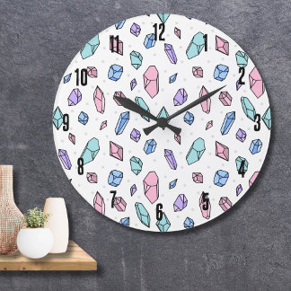 Schattige Trendy Pastel Edelstenen Pareltjes Krist Grote Klok