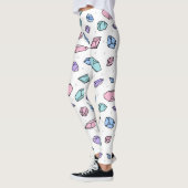 Schattige Trendy Pastel Edelstenen Pareltjes Krist Leggings (Links)