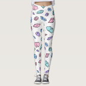 Schattige Trendy Pastel Edelstenen Pareltjes Krist Leggings (Voorkant)