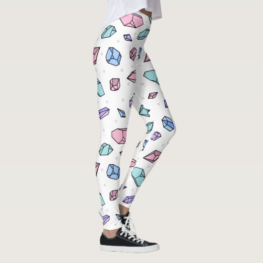 Schattige Trendy Pastel Edelstenen Pareltjes Krist Leggings (Rechts)