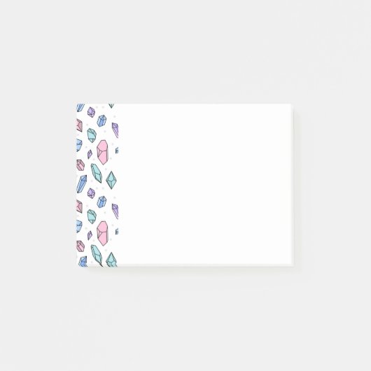 Schattige Trendy Pastel Edelstenen Pareltjes Krist Post-it® Notes (Voorkant)