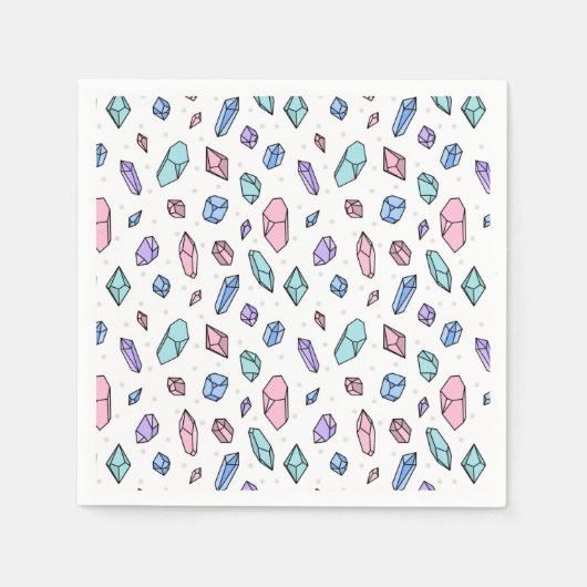 Schattige Trendy Pastel Edelstenen Pareltjes Krist Servet (Voorkant)