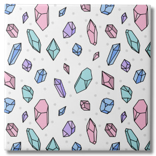 Schattige Trendy Pastel Edelstenen Pareltjes Krist Tegeltje