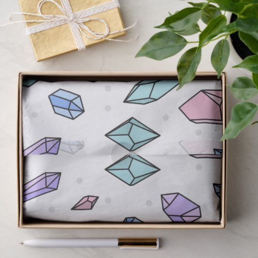 Schattige Trendy Pastel Edelstenen Pareltjes Krist Tissuepapier (Geschenk)