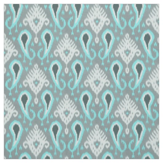 Schattige Trendy Turquoise Ikat Tribal Pattern Stof (Swatch)