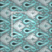 Schattige Trendy Turquoise Ikat Tribal Pattern Stof (Delen)