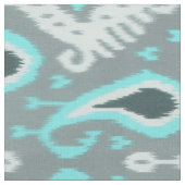 Schattige Trendy Turquoise Ikat Tribal Pattern Stof (Close Up)