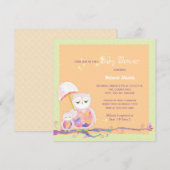 Schattige trendy uil Baby shower Kaart (Voorkant / Achterkant)