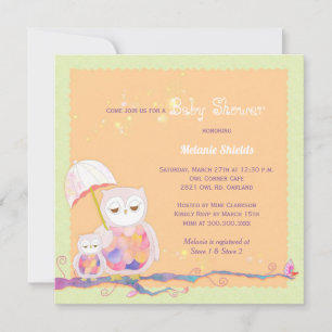 Schattige trendy uil Baby shower Kaart