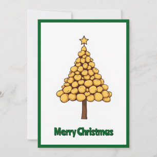 Schattige trendy unieke aardappelen Kerstboom Feestdagenkaart