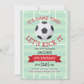 Schattige Trendy Voetbalveld & Lint Verjaardag Kaart (Voorkant)