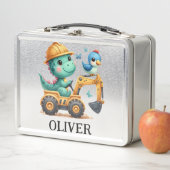 Schattige Trex Dinosaur Bestuurt Bouwmachine (In situ)