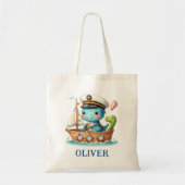 Schattige Trex Dinosaur Bootkapitein Tote Bag (Voorkant)