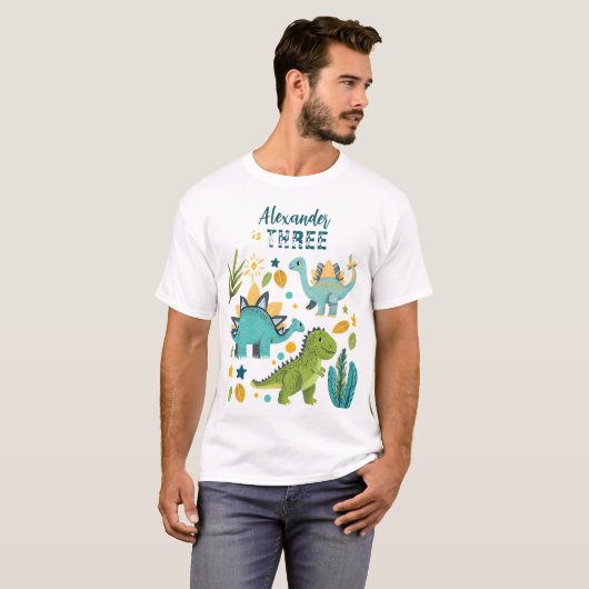 Schattige TRex Dinosaurus Ouders T-shirt (Voorkant volledig)