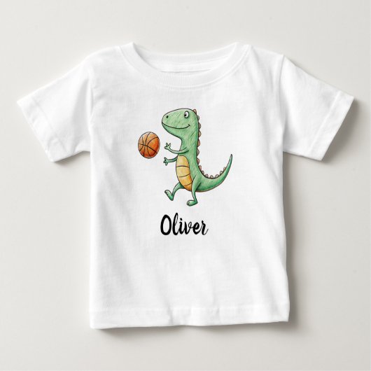 Schattige Trex Speelt Basketbal (Voorkant)