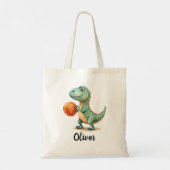 Schattige Trex Speelt Basketbal Gepersonaliseerd Tote Bag (Achterkant)