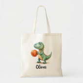 Schattige Trex Speelt Basketbal Gepersonaliseerd Tote Bag (Voorkant)