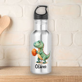 Schattige Trex Speelt Basketbal Gepersonaliseerd Waterfles