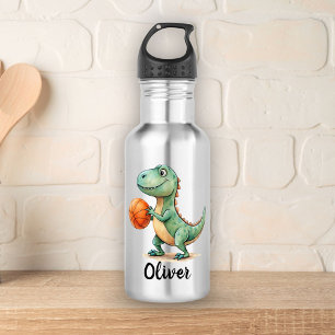 Schattige Trex Speelt Basketbal Gepersonaliseerd Waterfles
