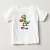 Schattige Trex Speelt Basketbal Persoonlijk (Voorkant)