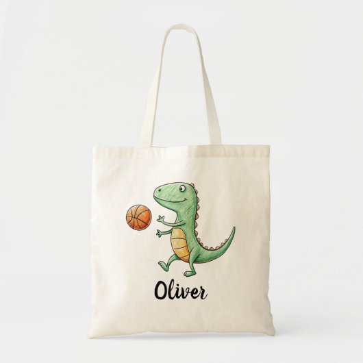 Schattige Trex Speelt Basketbal Tote Bag (Voorkant)