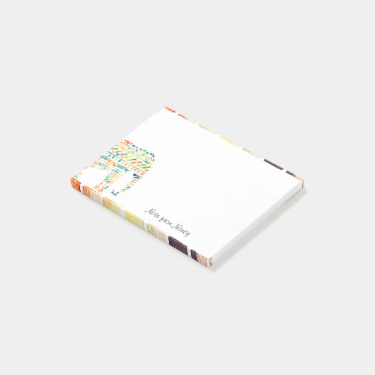 Schattige Tribal Design Olifant Post-it® Notes (Schuin)