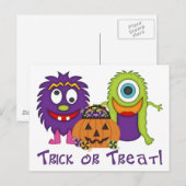 Schattige Trick or treat Gekke Monsters T - shirts Briefkaart (Voorkant / Achterkant)
