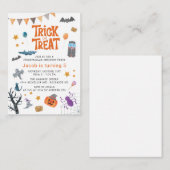 Schattige Trick or Treat Halloween 5e verjaardagsf Notitiekaartje (Voorkant / Achterkant)