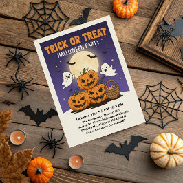 Schattige Trick or Treat Halloween-feest voor kind Kaart