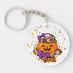 Schattige Trick or Treat Pompoen Halloween Acrylsl Sleutelhanger