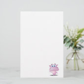 schattige trieste hippo briefpapier (Staand voorkant)