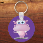 schattige trieste hippo sleutelhanger (Voorkant)
